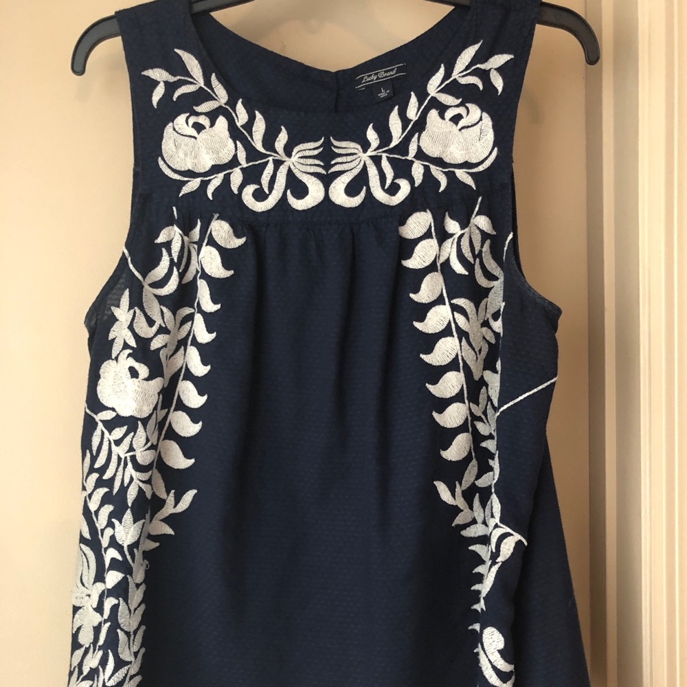 Lucky brand navy blue blouse